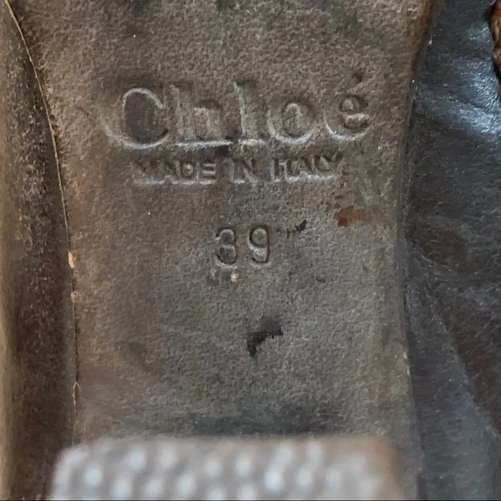 Chloe dark brown leather heeled ankle boots 39 - Picture 11 of 16